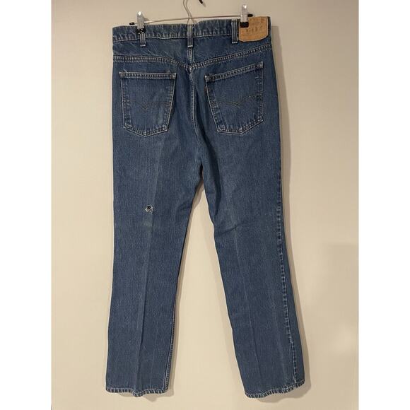 VINTAGE Levi’s Orange Tab Jeans Mens 36x34 Blue Faded 80s Boot Cut 20517 0217 - Picture 7 of 12